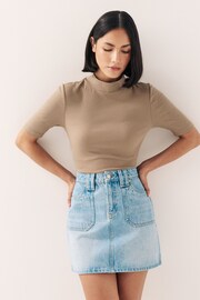 Neutral Half Sleeve High Neck T-Shirt - Image 8 of 10