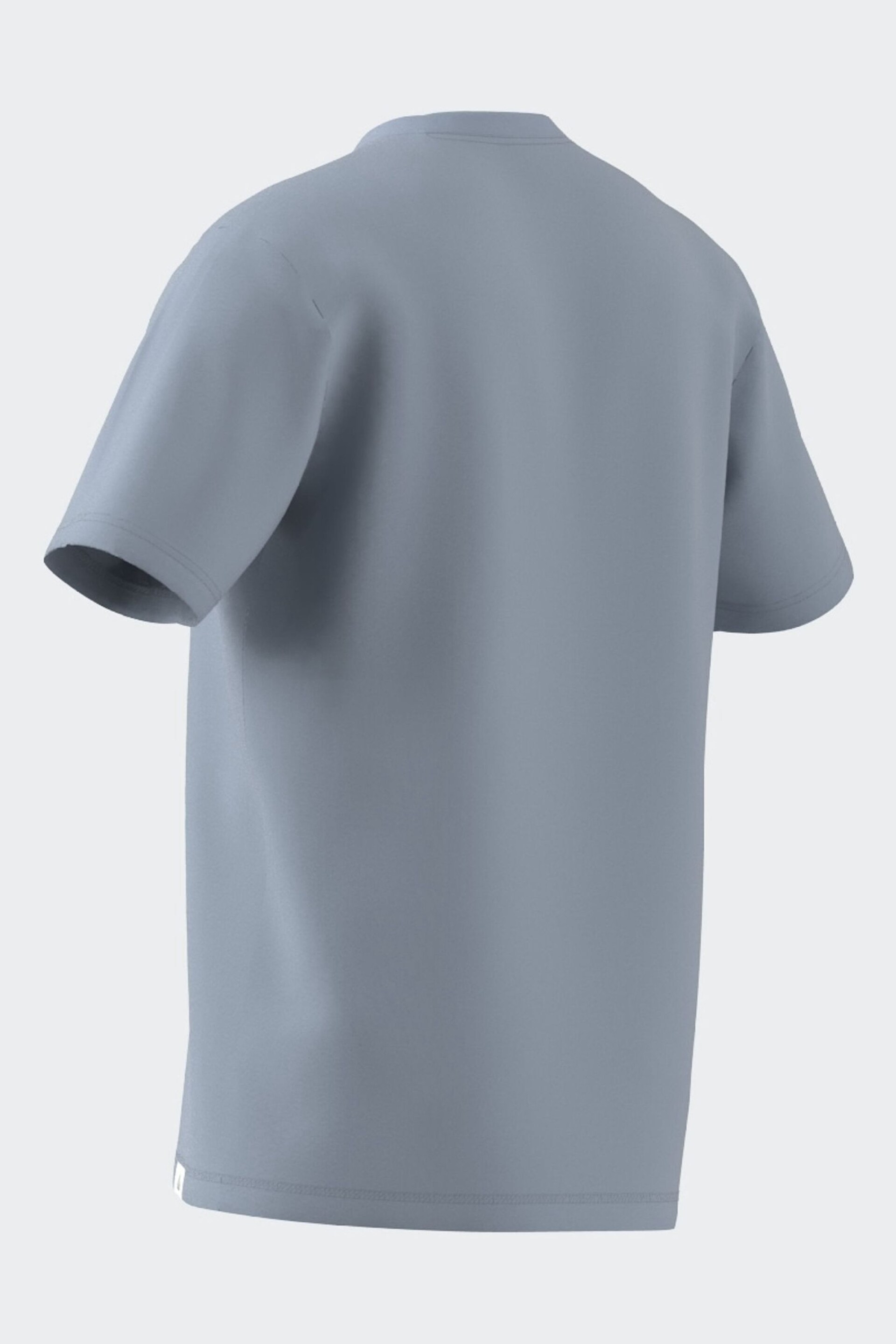 adidas Blue Multi Logo Graphic T-Shirt - Image 4 of 9