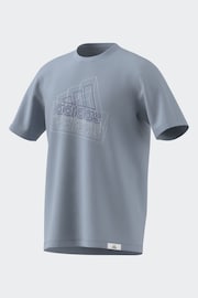 adidas Blue Multi Logo Graphic T-Shirt - Image 6 of 9