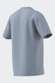 adidas Blue Multi Logo Graphic T-Shirt - Image 9 of 9