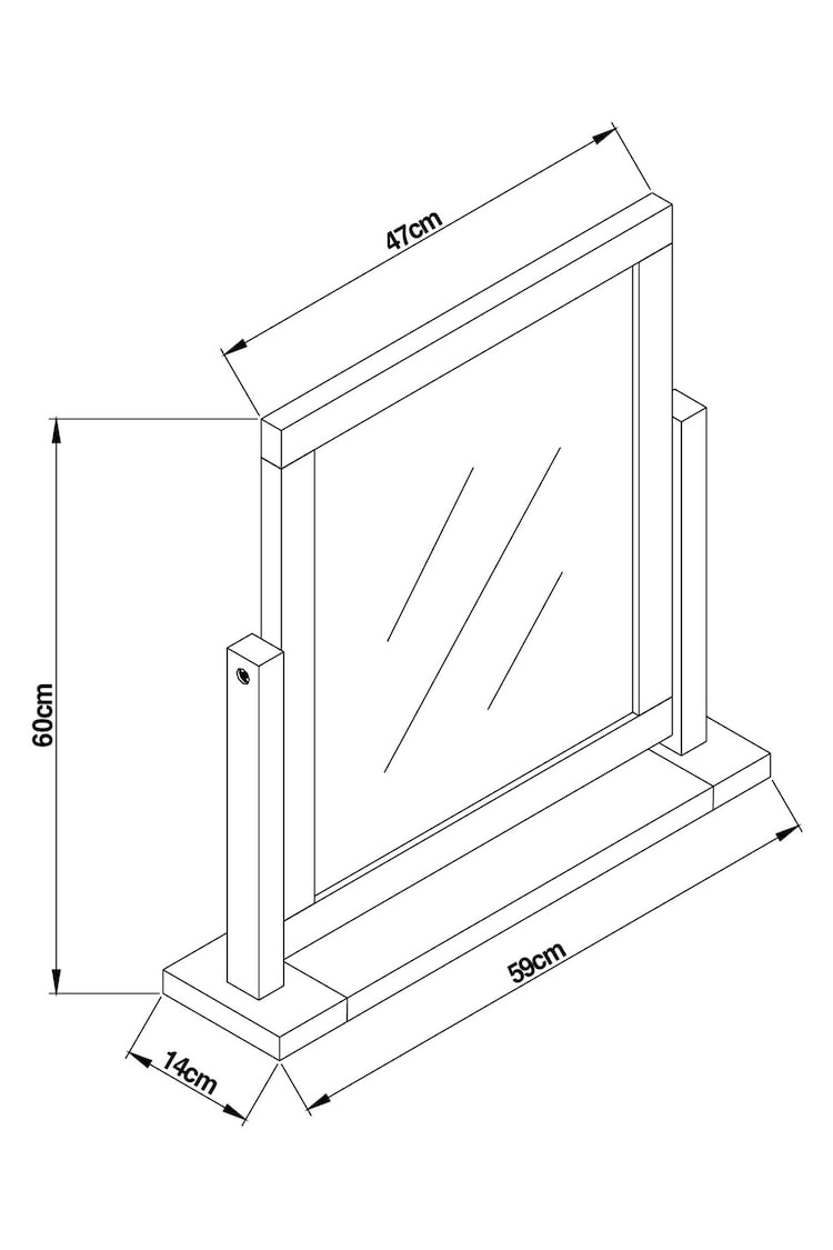 Chalk Malvern Paint Effect Rectangular Dressing Table Mirror - Image 6 of 6