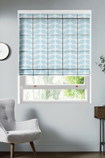 Orla Kiely Blue Two Colour Stem Made To Measure Roman Blind