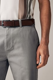 Grey Straight Fit Belted Soft Touch Chino Trousers - Image 5 of 10