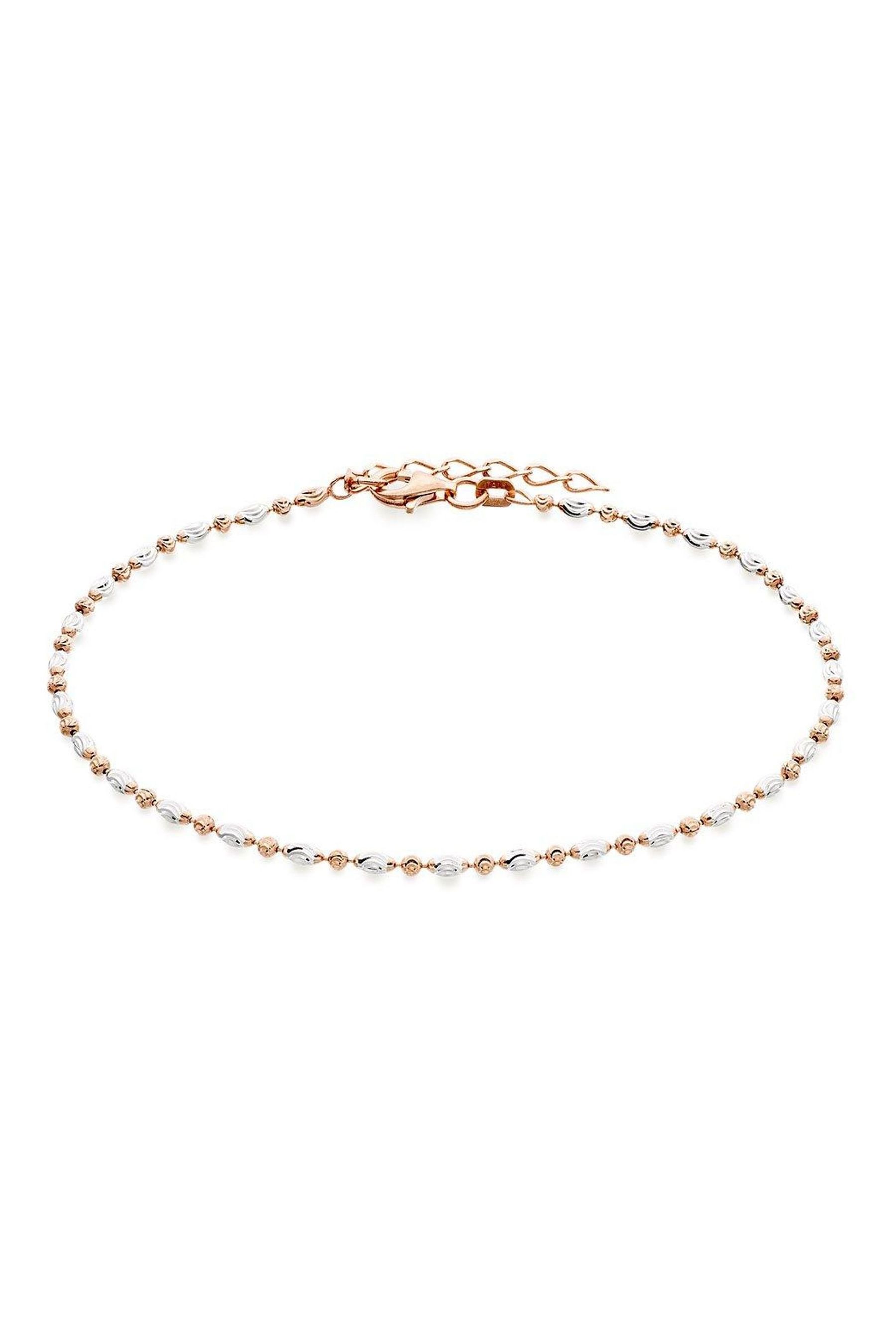 Buy Beaverbrooks Silver Rose Gold Plated Sparkle Anklet from the