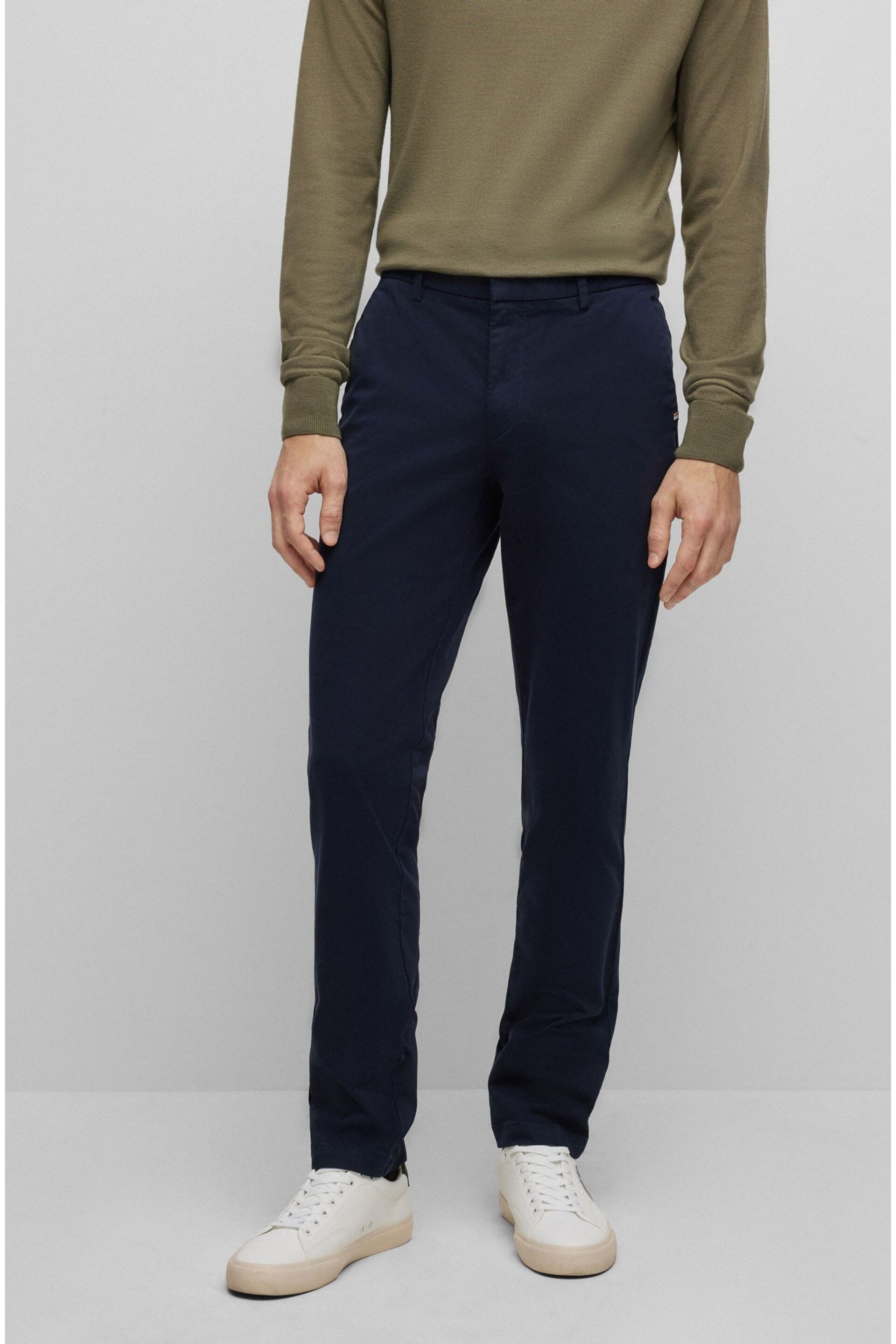 BOSS Blue Slim Fit Stretch Cotton Gabardine Chinos - Image 1 of 5