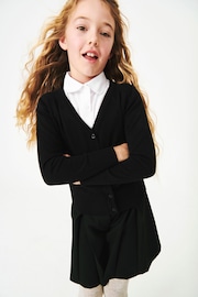 Black Cotton Rich School V-Neck Cardigan (3-16yrs) - Image 3 of 8