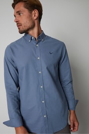 Threadbare Mid Blue Oxford Cotton Long Sleeve Shirt - Image 4 of 4