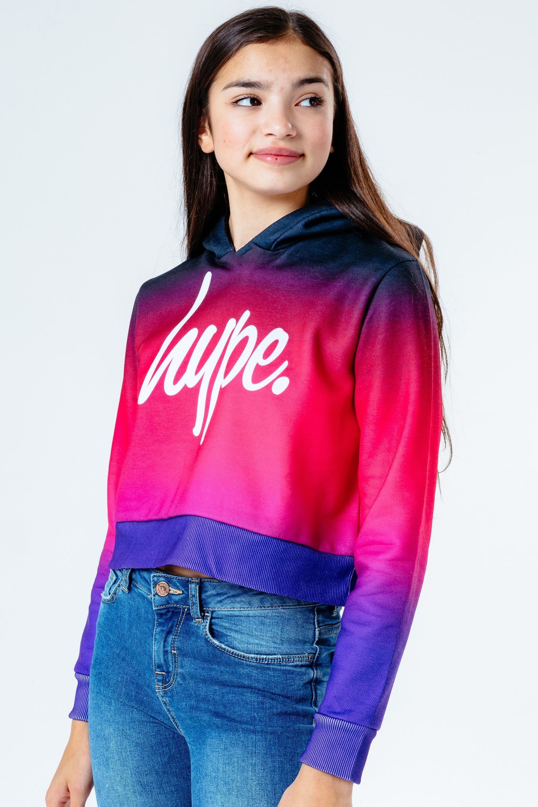 Buy Hype. Black Pink Fade Crop Hoodie from the Next UK online shop