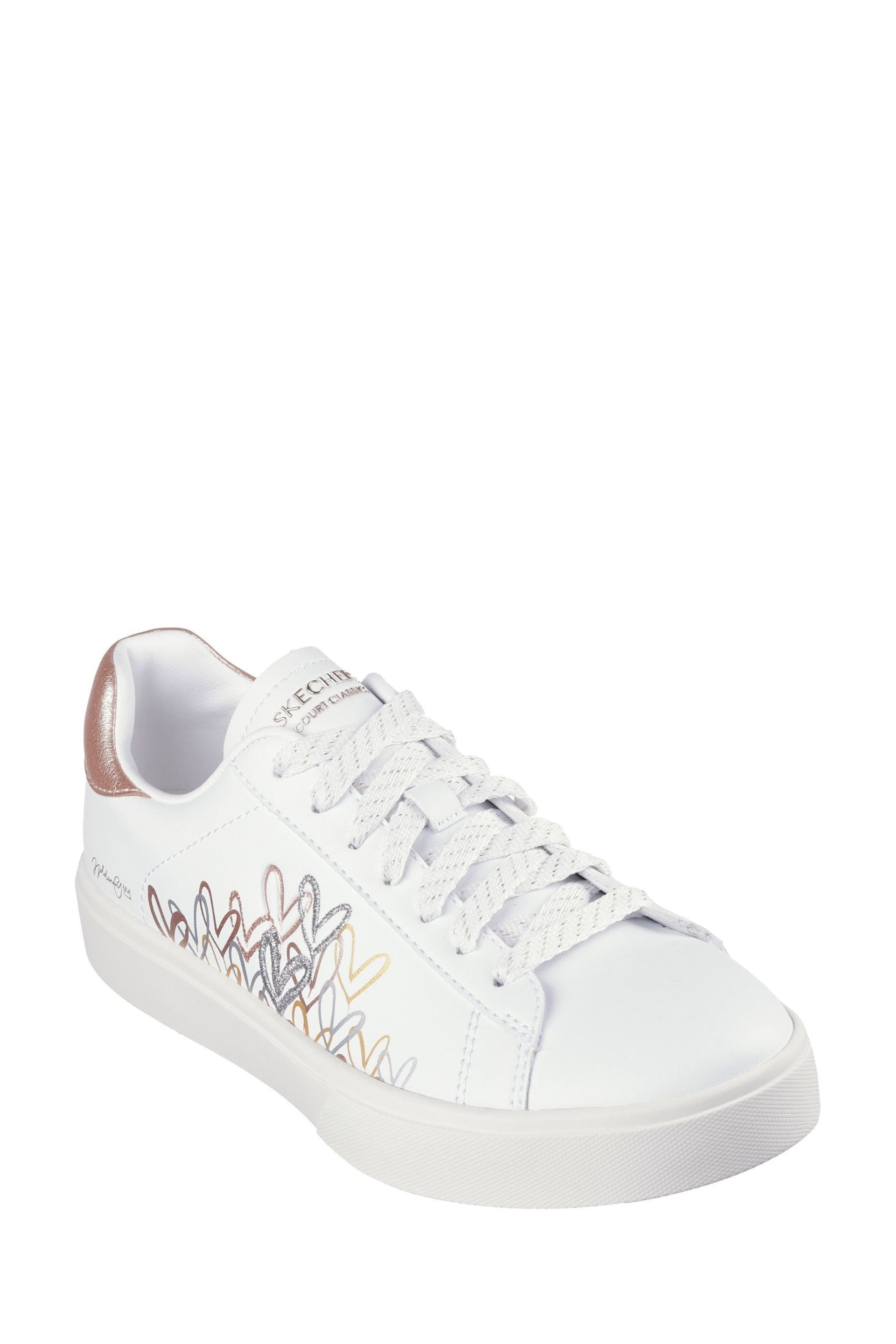 Skechers White Eden Lx Gleaming Hearts Trainers - Image 3 of 5