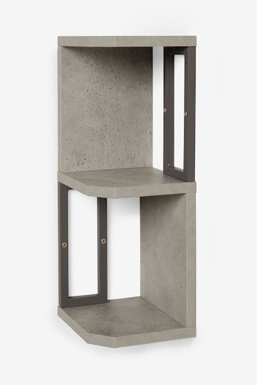 Grey Concrete Corner Shelves