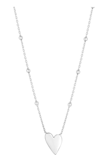 Simply Silver Silver Tone Heart Pendant Necklace