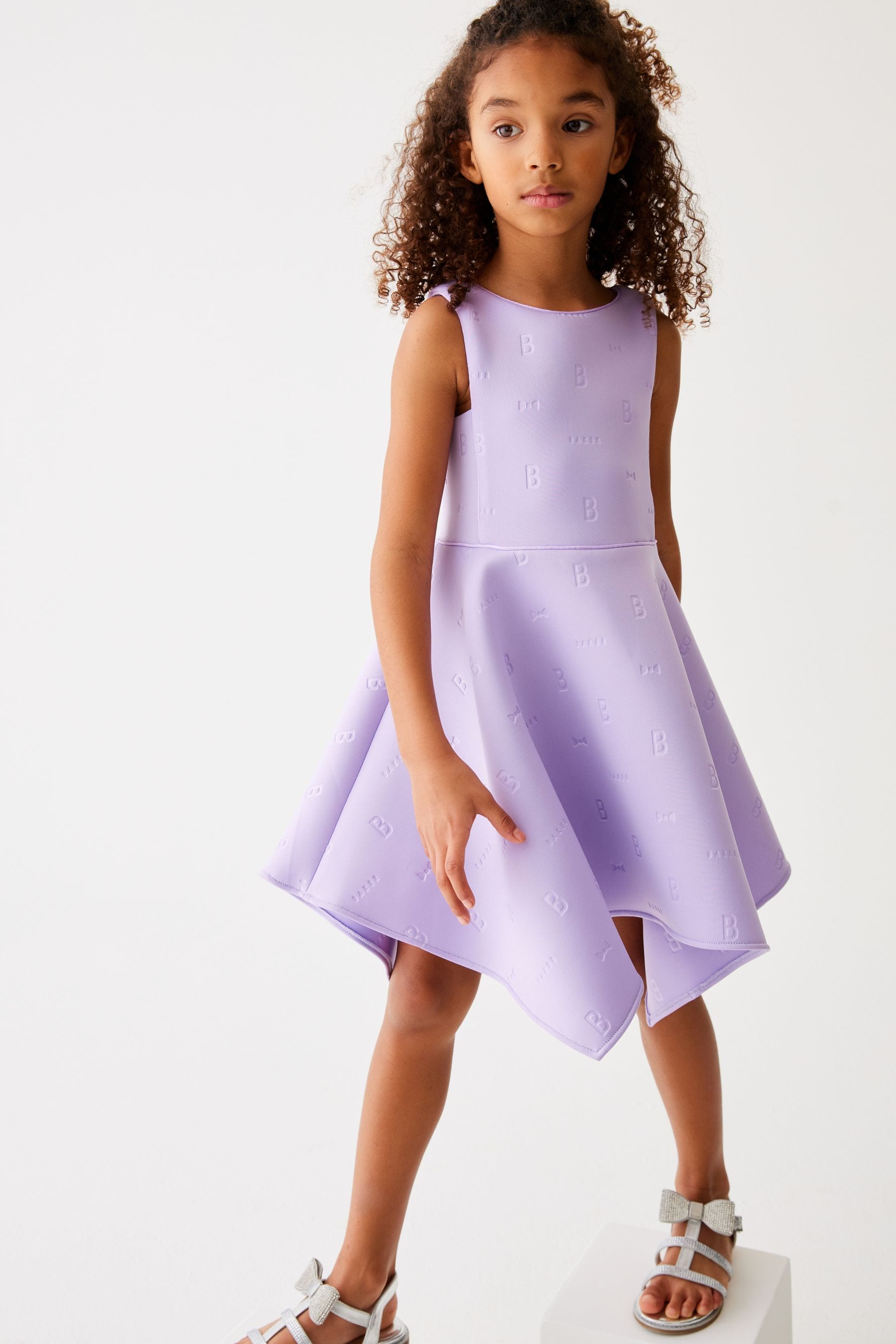 Buy Baker by Ted Baker Lilac Purple Hanky Hem Embossed Scuba Dress from Next Luxembourg