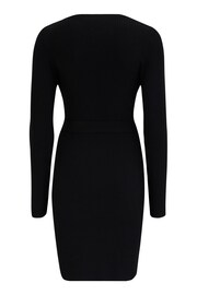 Pour Moi Black Edie Scoop Neck Rib Knit Dress with LENZING™ ECOVERO™ - Image 4 of 4