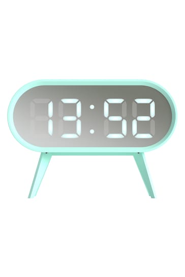 Space Hotel Blue/Silver Futuristic Alarm Clock