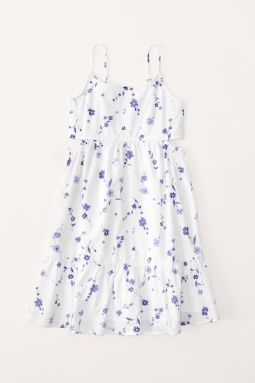 Abercrombie & Fitch White Floral Poplin Dress