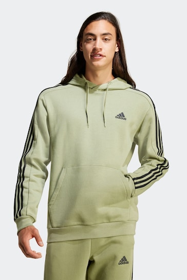 adidas Green Essentials Fleece 3-Stripes 100% Cotton Hoodie