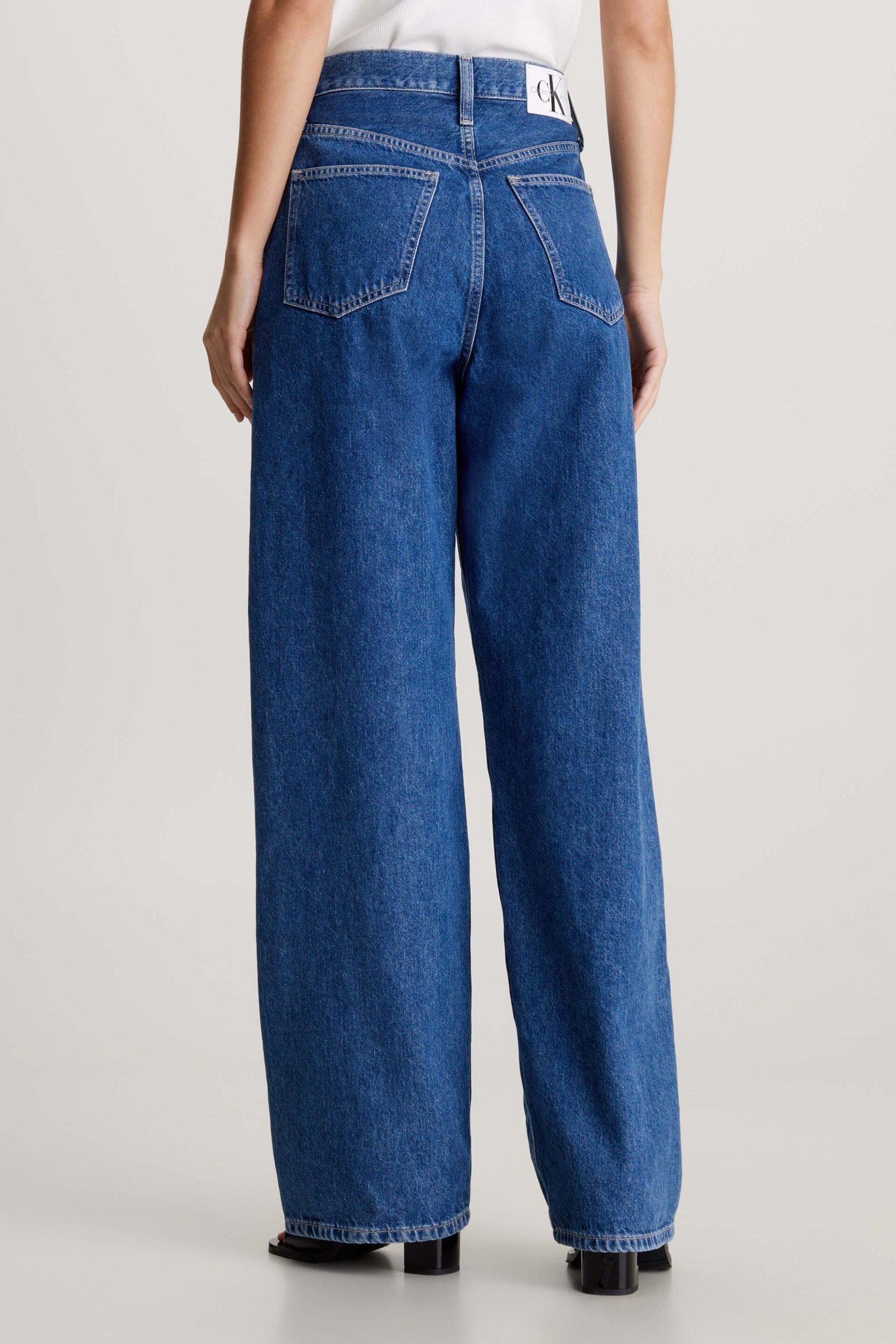 Calvin Klein Blue Low Rise Baggy Jeans - Image 2 of 6