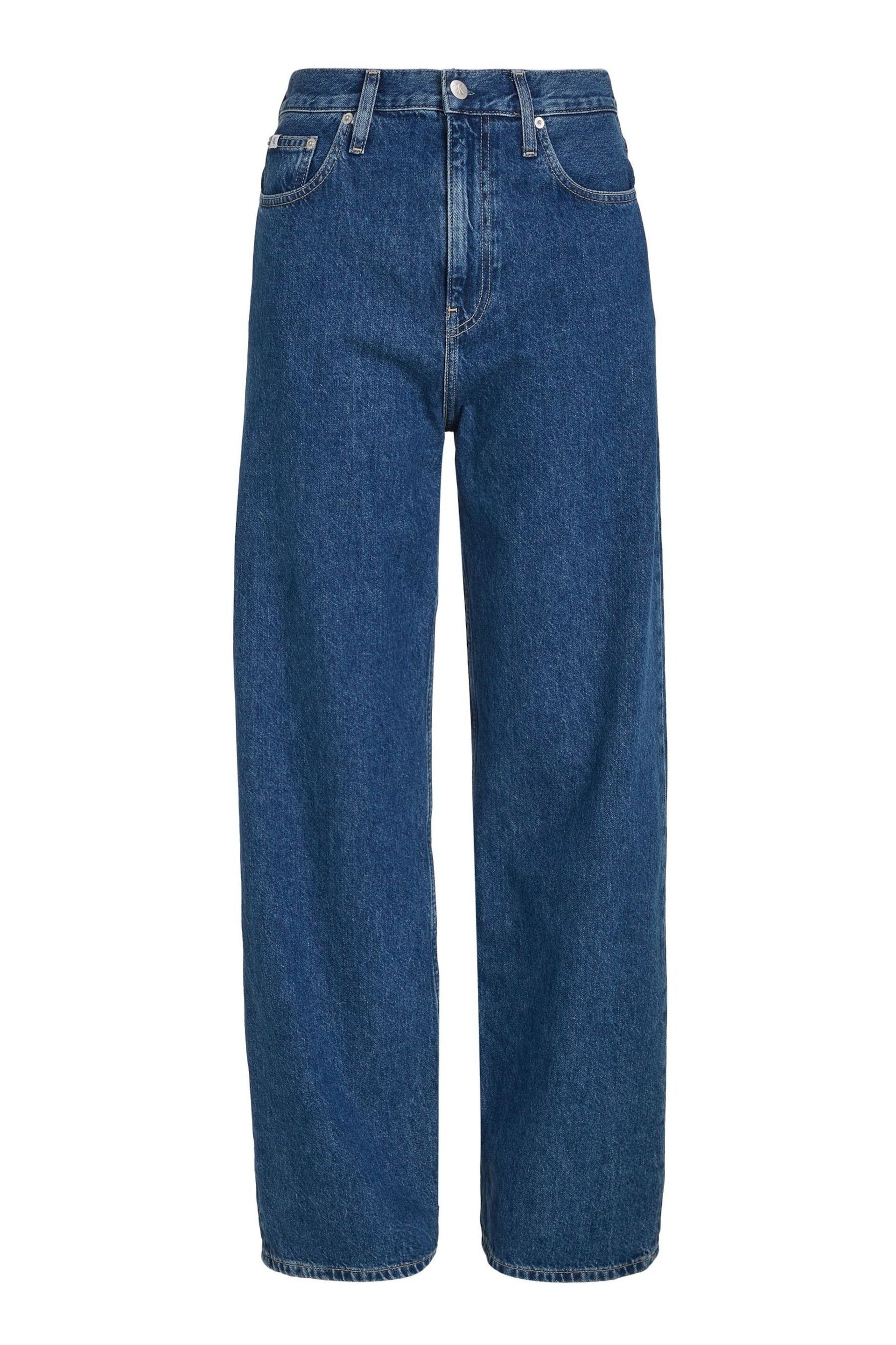 Calvin Klein Blue Low Rise Baggy Jeans - Image 4 of 6