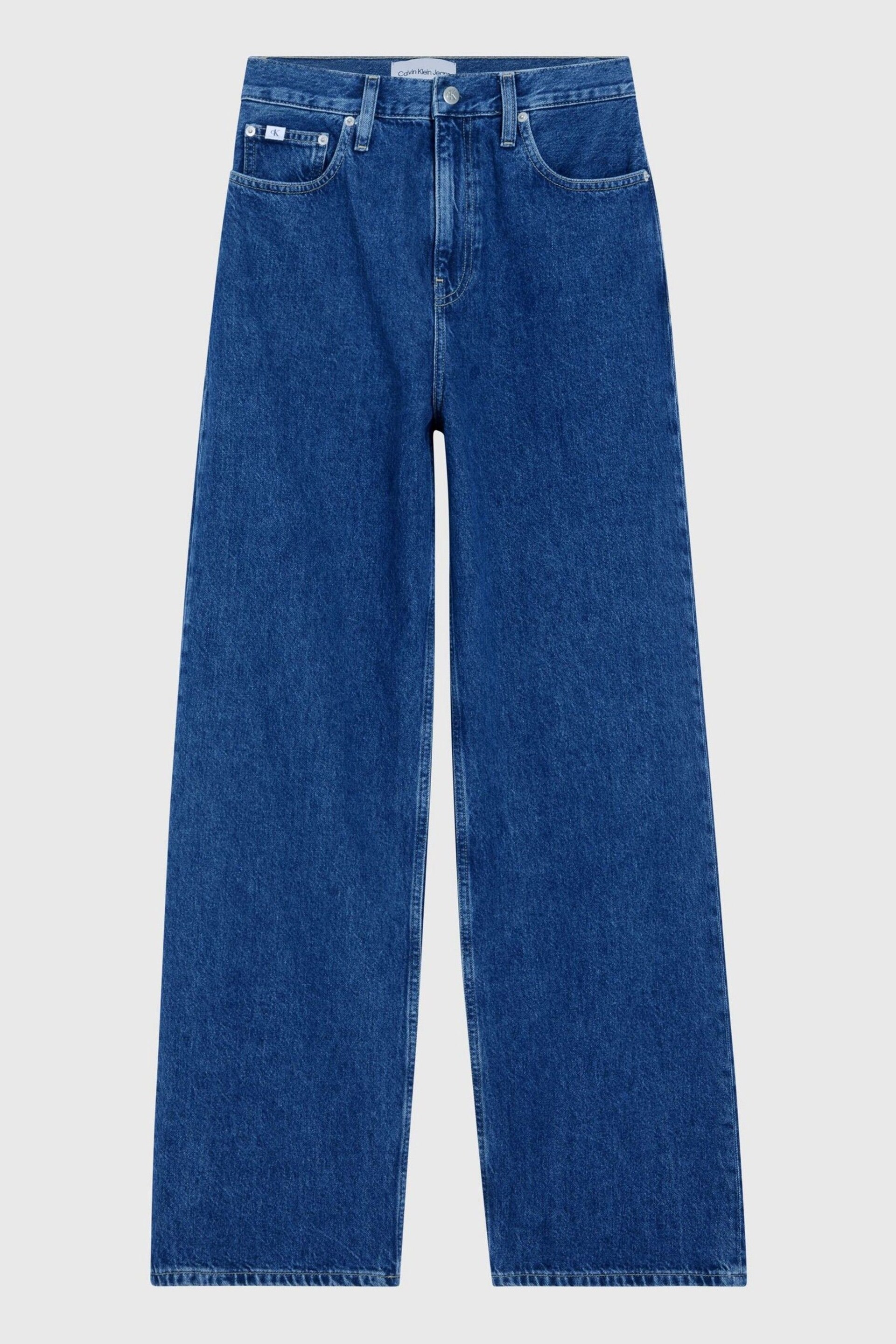 Calvin Klein Blue Low Rise Baggy Jeans - Image 5 of 6