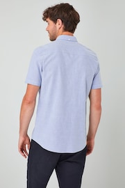 Light Blue Regular Fit Regular Fit Short Sleeve Oxford Shirt - Image 2 of 4
