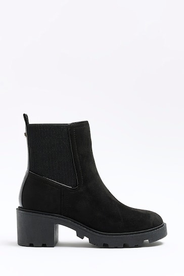 Buy River Island Black Low Block Boots from the Next UK online shop