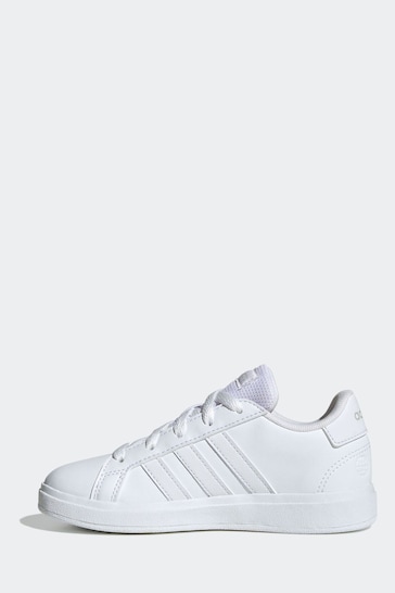 adidas White Kids Sportswear Grand Court Lifestyle Tennis Lace-Up Trainers
