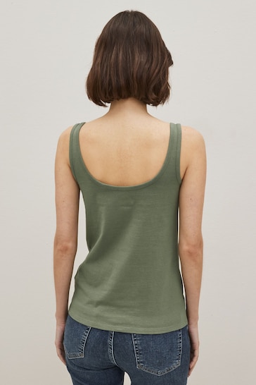 Green Khaki Thick Strap Vest