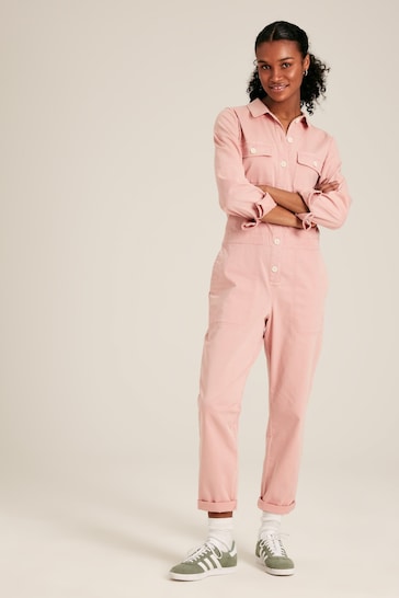 Joules Rose Pink Long Sleeve Cotton Boiler Suit