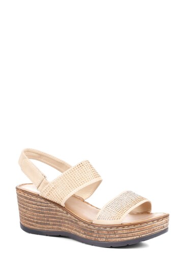 Pavers Natural Lightweight Wedge Sandals