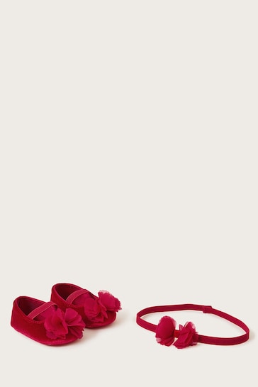 Monsoon Red Cancan Velvet Walkers Shoes