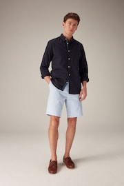 Light Blue Oxford Straight Fit Stretch Chinos Shorts - Image 2 of 9