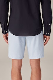 Light Blue Oxford Straight Fit Stretch Chinos Shorts - Image 3 of 9