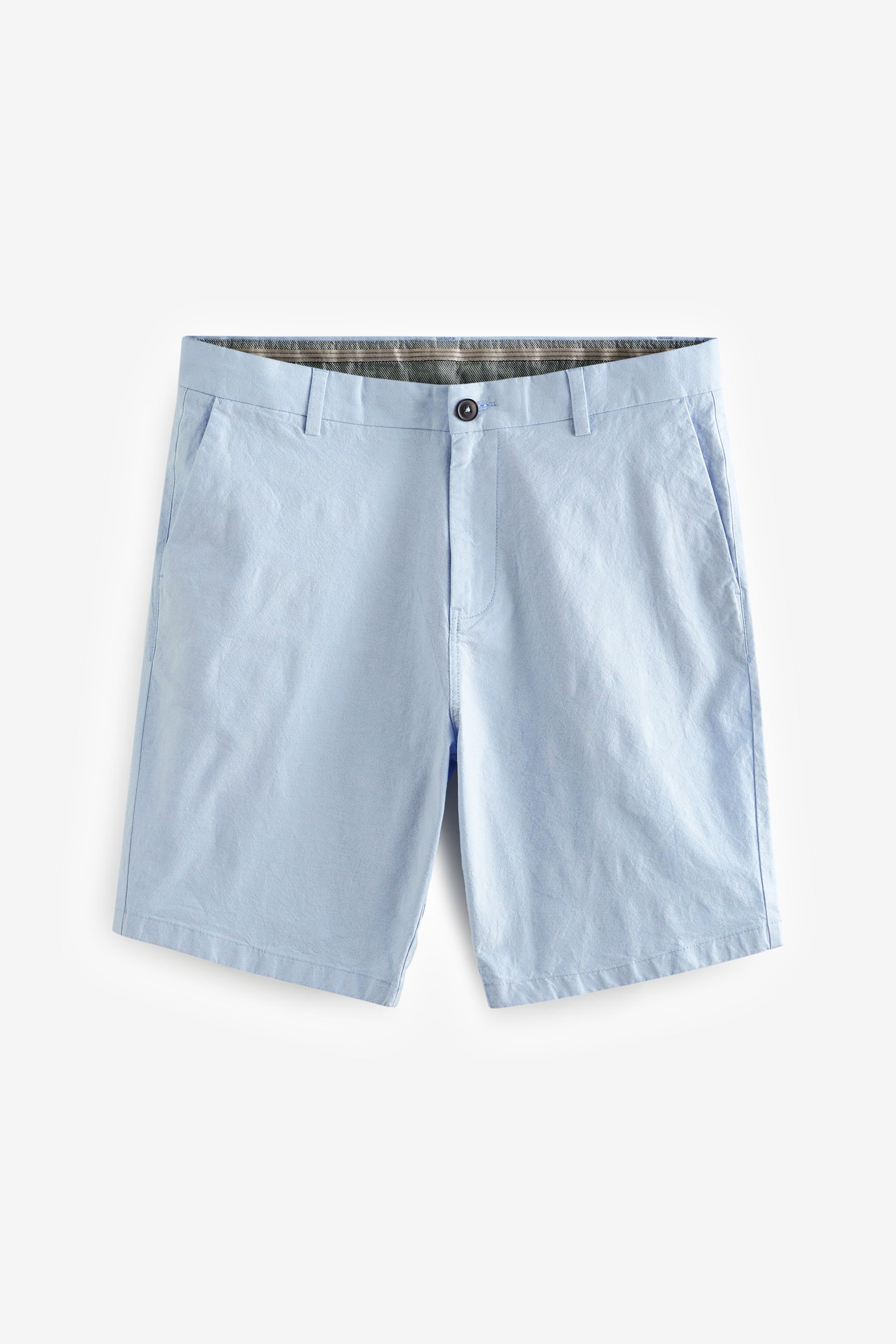 Light Blue Oxford Straight Fit Stretch Chinos Shorts - Image 6 of 9