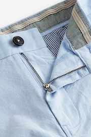 Light Blue Oxford Straight Fit Stretch Chinos Shorts - Image 7 of 9