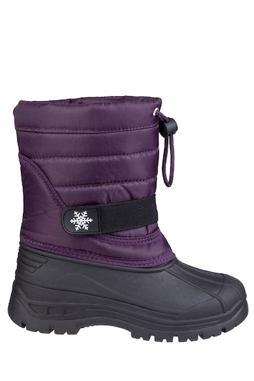 Cotswold Purple Icicle Toggle Lace Snow Boots