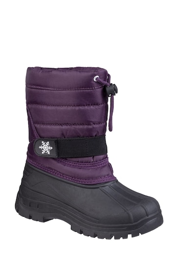 Cotswold Purple Icicle Toggle Lace Snow Boots
