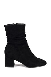 Linzi Black Aster Ruched Heeled Ankle Boots - Image 3 of 5