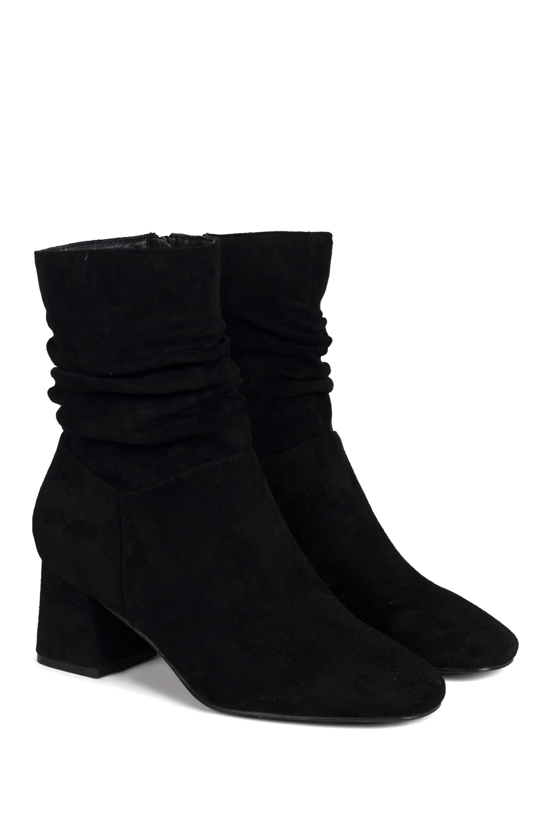 Buy Linzi Black Aster Ruched Heeled Ankle Boots from the Next UK online shop