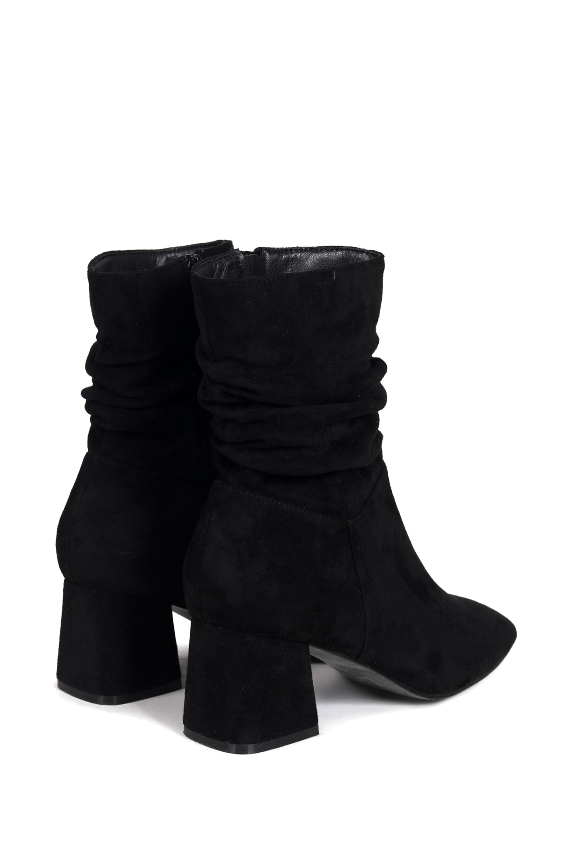 Linzi Black Aster Ruched Heeled Ankle Boots - Image 5 of 5
