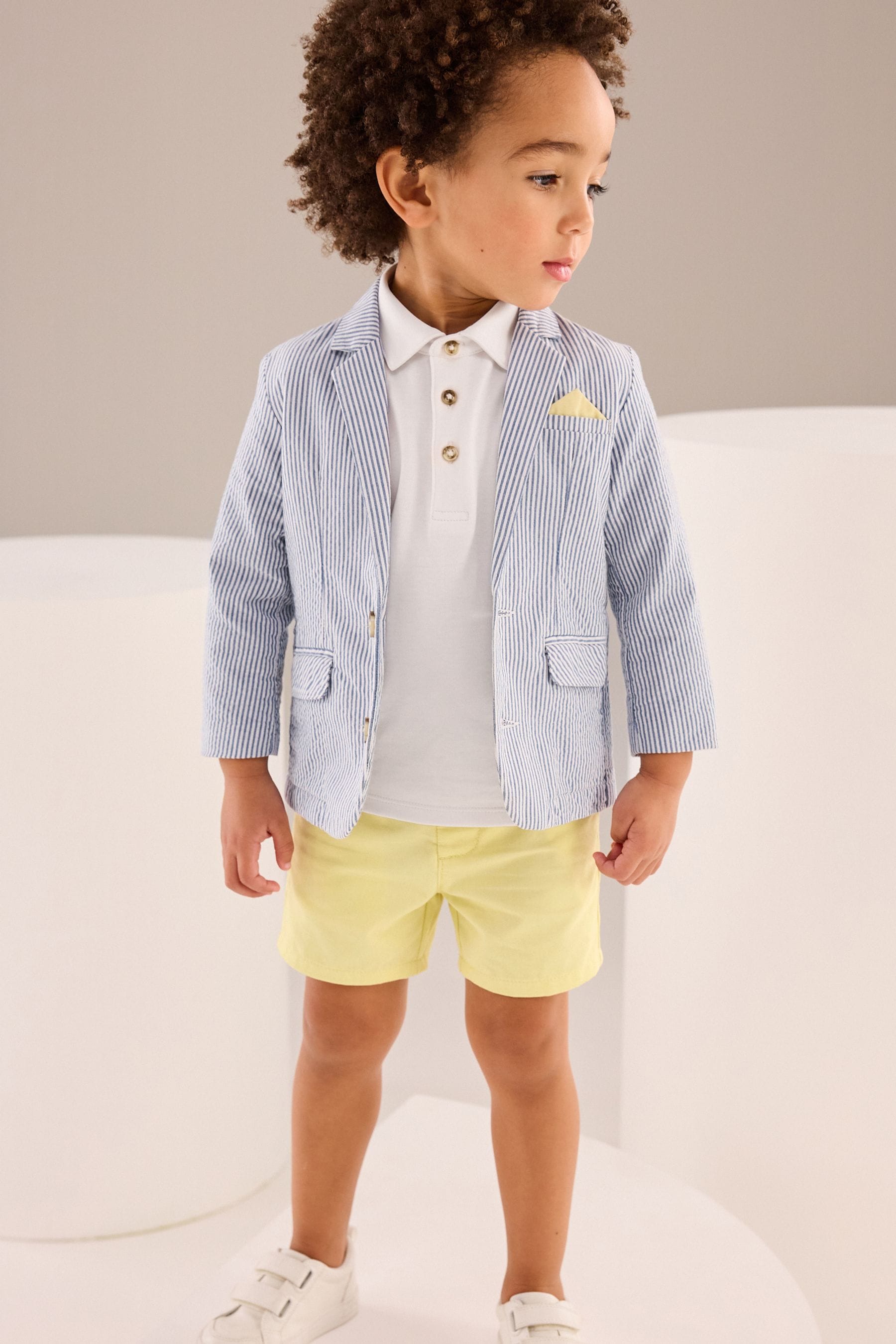 Striped shorts and blazer set top
