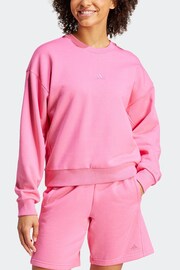 adidas Pink Sportswear All Szn Fleece Loose Sweatshirt - Image 2 of 7