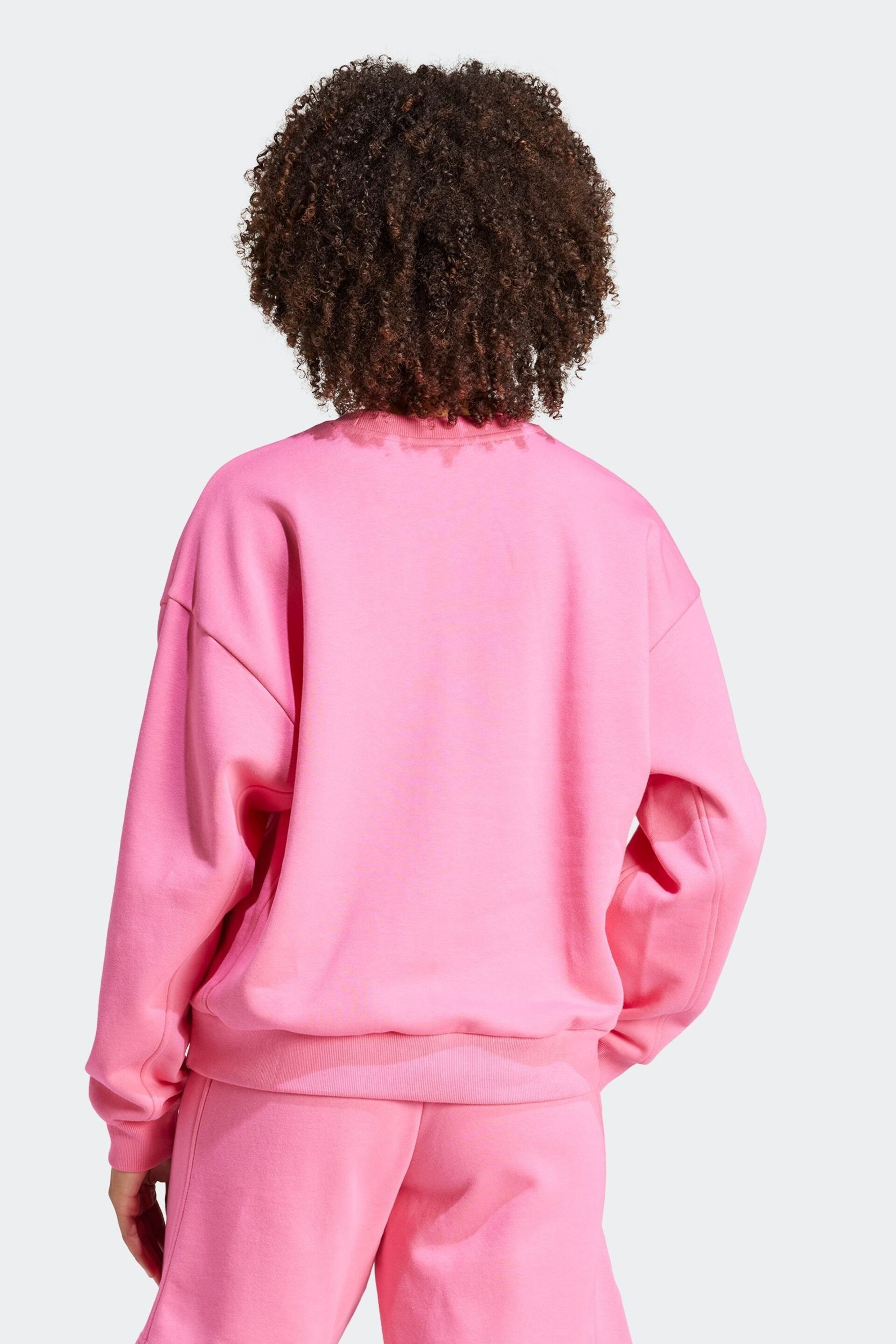 adidas Pink Sportswear All Szn Fleece Loose Sweatshirt - Image 3 of 7