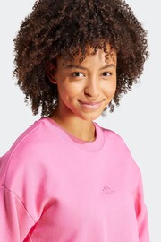 adidas Pink Sportswear All Szn Fleece Loose Sweatshirt - Image 6 of 7