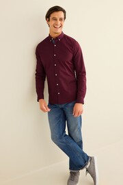 Berry Red Stretch Oxford Long Sleeve Shirt - Image 2 of 5
