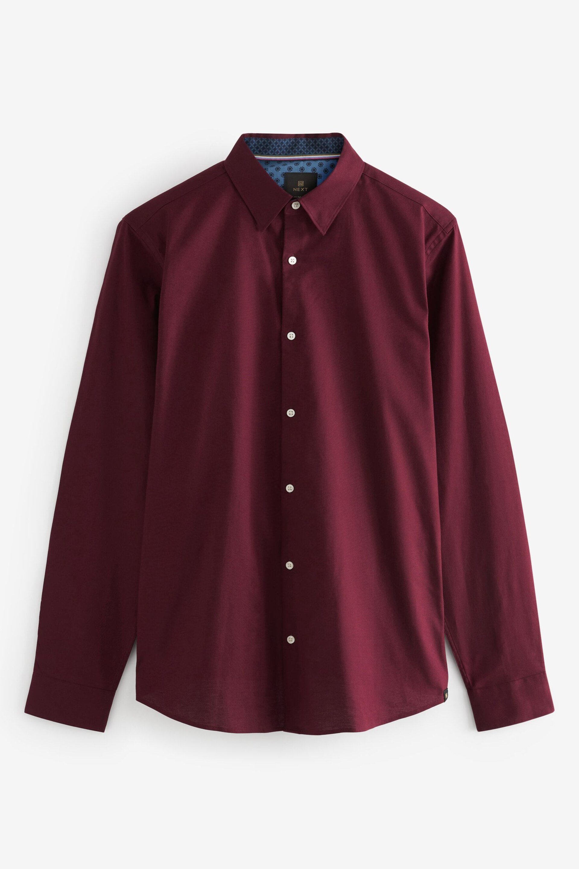 Berry Red Stretch Oxford Long Sleeve Shirt - Image 3 of 5