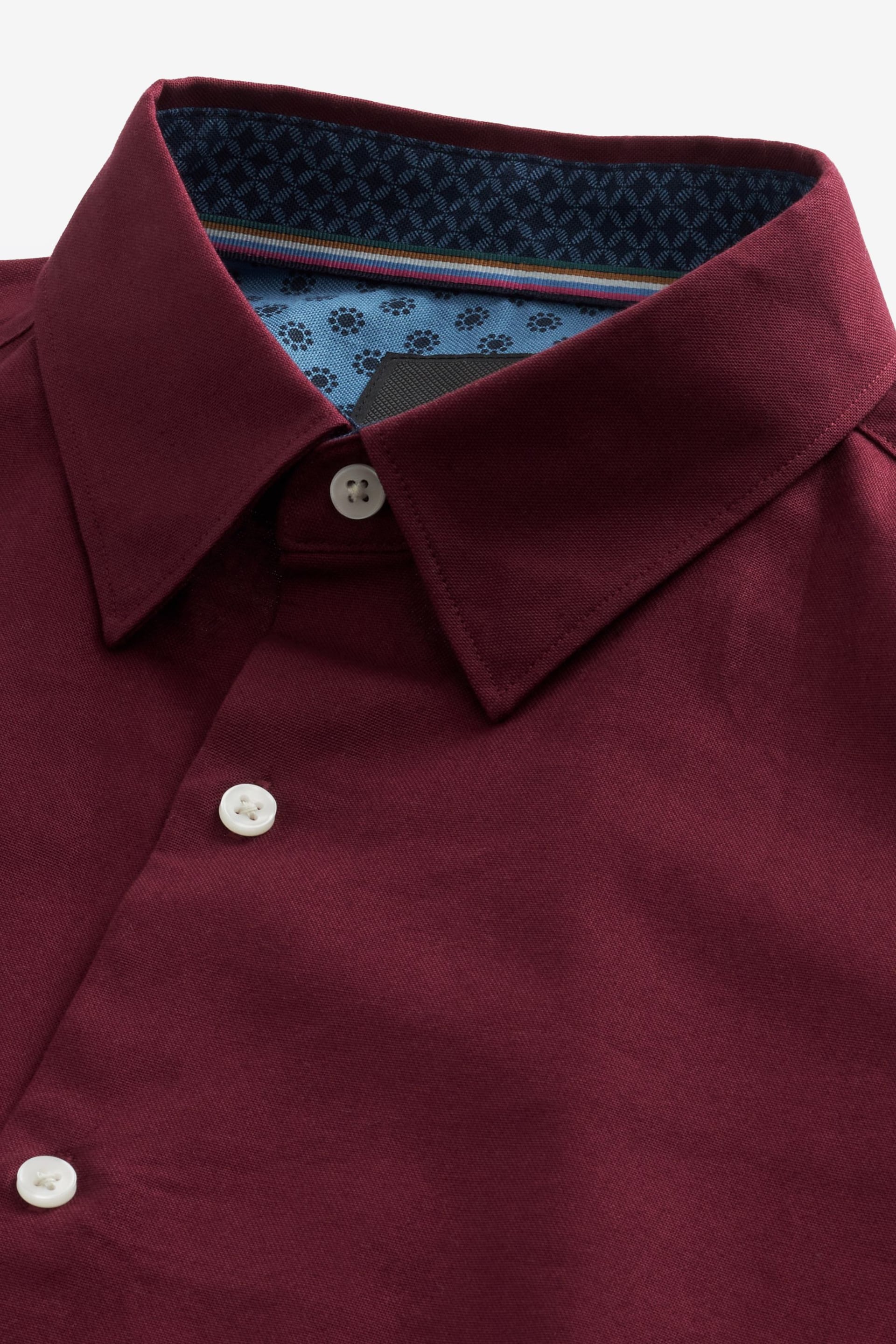 Berry Red Stretch Oxford Long Sleeve Shirt - Image 4 of 5