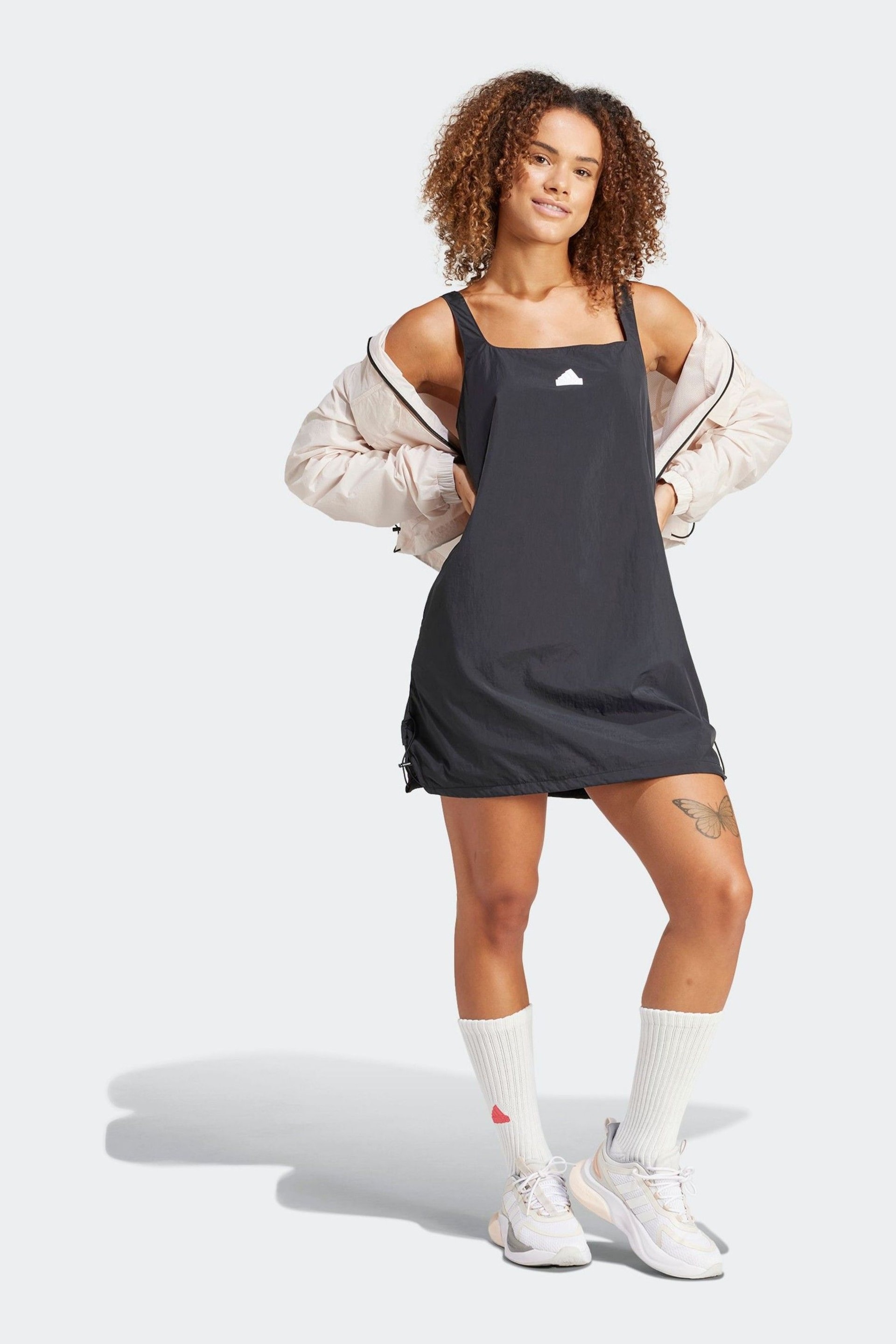 adidas Black Sportswear City Escape Summer Dress - Image 4 of 6