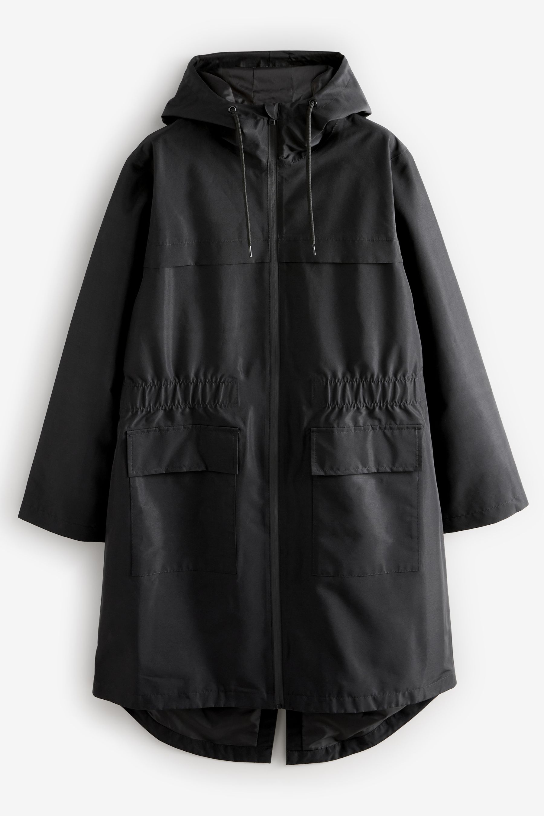 Black Longline Parka Jacket