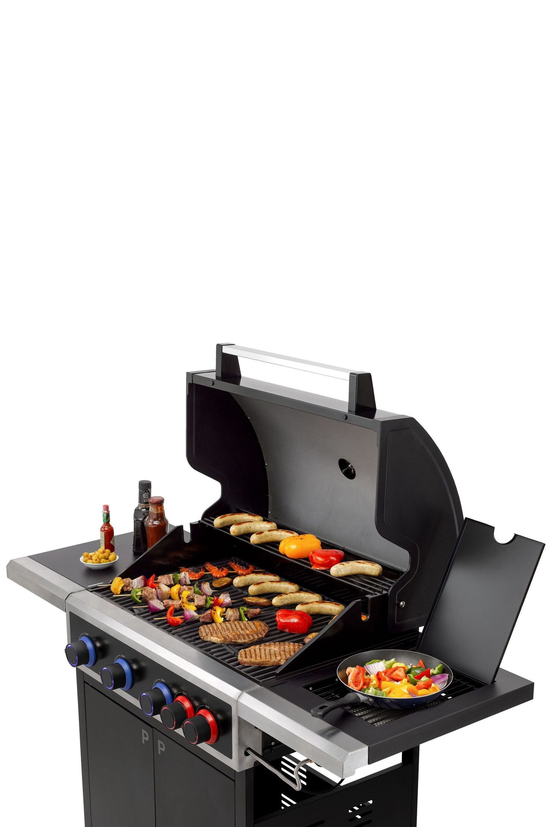 4 burner gas bbq with side burner best sale