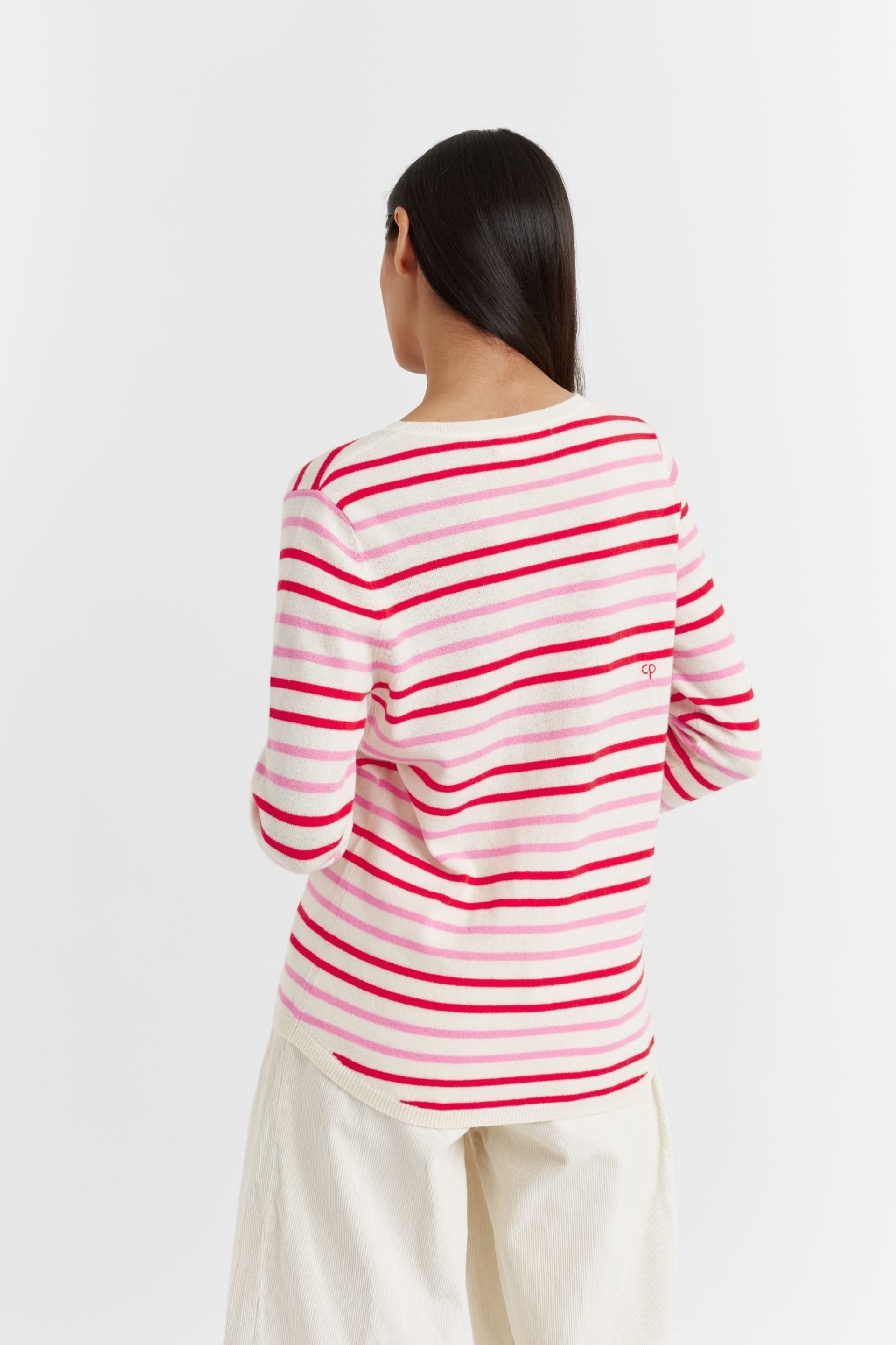 Chinti & Parker Breton Heart Cashmere Blend Stripe Sweater - Image 2 of 4